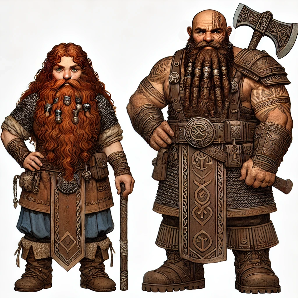 Dwarven male and female