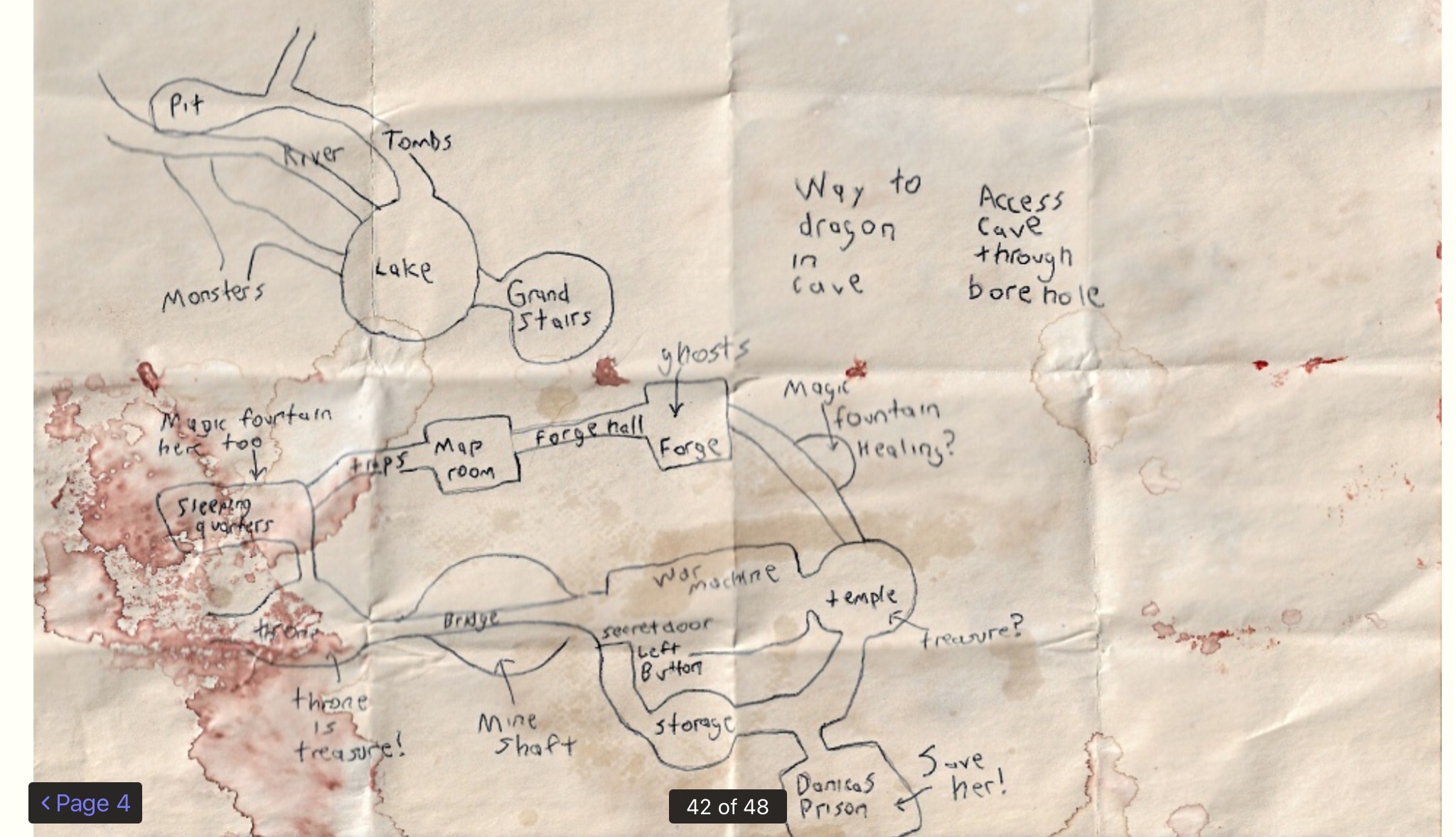 Map found scrawled in the dirt by some potato skins